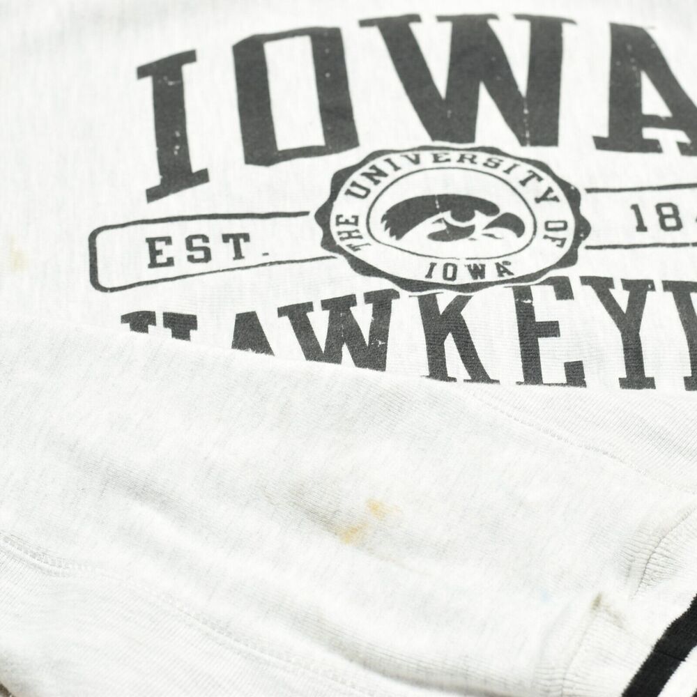 Champion Men Iowa Hawkeyes Pullover Sweater Cotton Gray Size S Stained Line - Picture 8 of 8